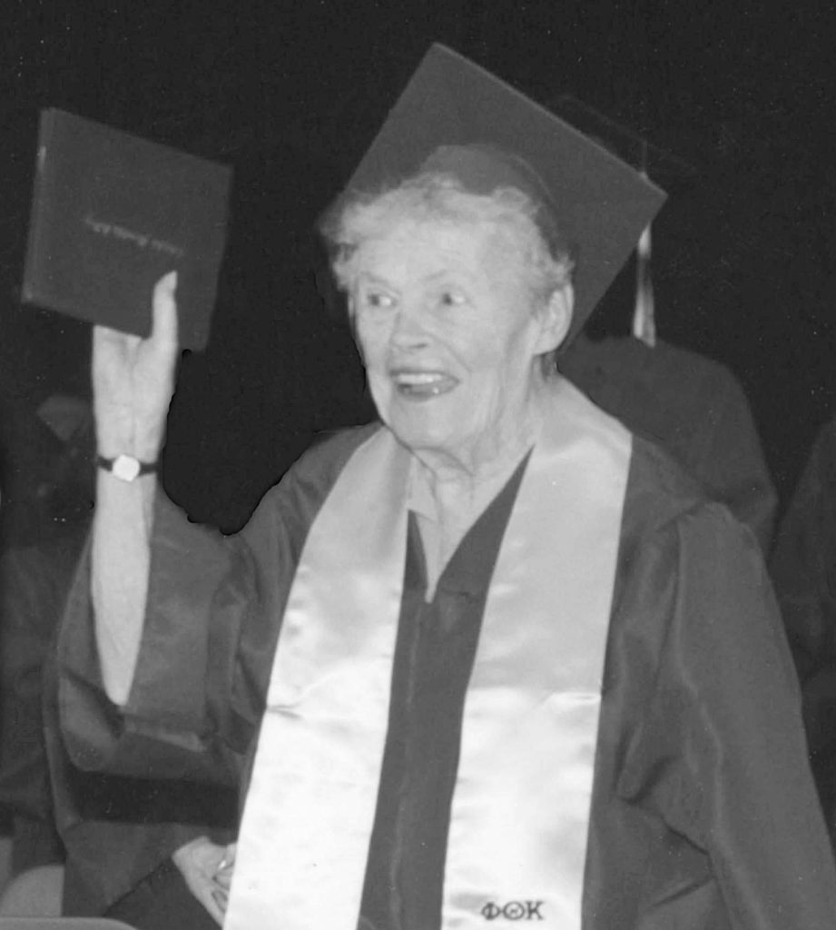 photo - Marge Lowderback graduating 